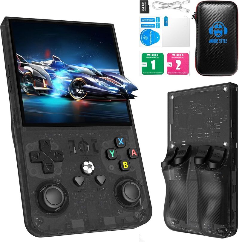 R36MAX Retro Handheld Game Console, 4.0 Inch 720x720 IPS Screen