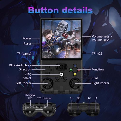 R36MAX Retro Handheld Game Console, 4.0 Inch 720x720 IPS Screen