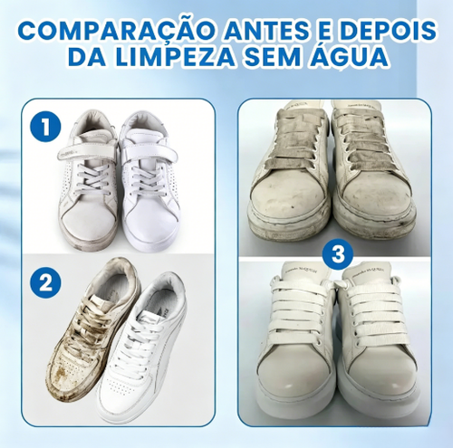 Creme Limpador Multiuso Sem Enxágue para Sapatos Brancos 160g com Esponja Integrada para Interiores Automotivos de Couro e Silicone, Fórmula Suave, Delicada, Não Irritante e Ecológica