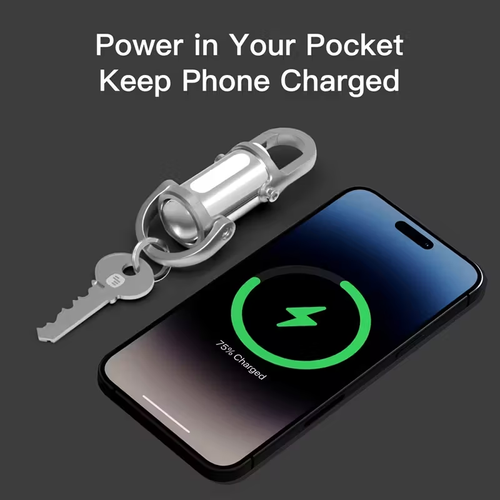 Portable keychain flashlight, outdoor strong light waterproof flashlight, mini power bank flashlight