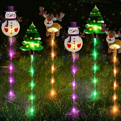 Christmas Holiday Decoration Ground Plug Snowman Lawn Lights Solar Christmas Acrylic Ground Plug Lights