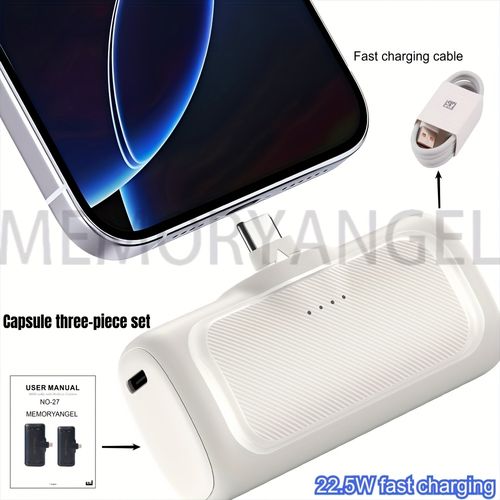 22.5W Fast Charging 5000Ah Mini Portable Charger - 5000mAh optional USB power bank, a great travel companion.n.