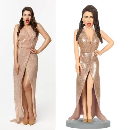 Custom Doll in Gold Evening Gown | Corset Bobblehead with Luxury Finish