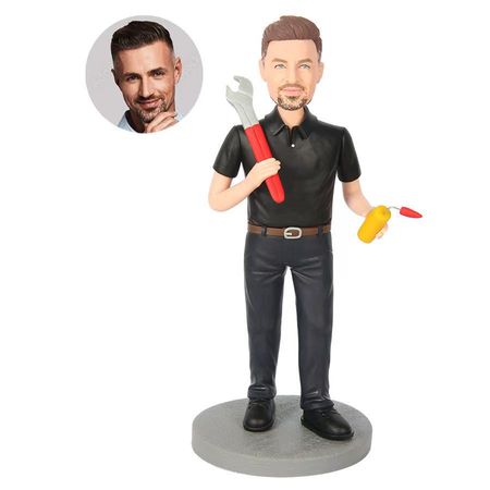Custom Repairman Bobblehead with Wrench | Handyman Tribute Gift