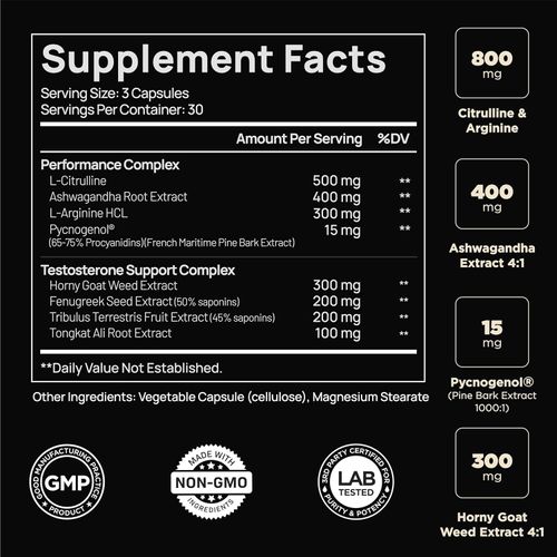 ELMNT 40,000mg 40x Strength Organic Black Maca Root + Ashwagandha -  Highest Potency Black Maca Root Capsules for Men Supplement 100% Pure Maca Peruana 40:1 Extract Maca Powder Pills Male Booster