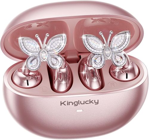 .Cute bowknot Bluetooth clip on earphones  wireless  easy to clip on Clear sound for music calls stylish for everyday wear