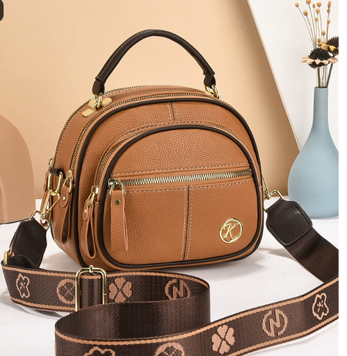 🛫Classic Multifunctional Compartments Adjustable Wide Shoulder Strap Leather Crossbody Bag