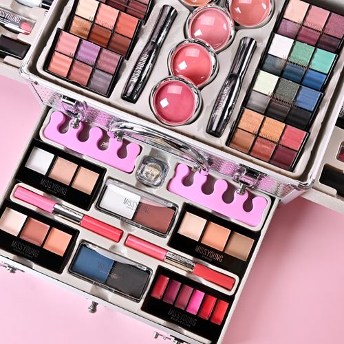 This exquisite cosmetic set is packed with diverse products foundations blushes  lipsticks   more All in a sleek box perfect for daily use or gifting
