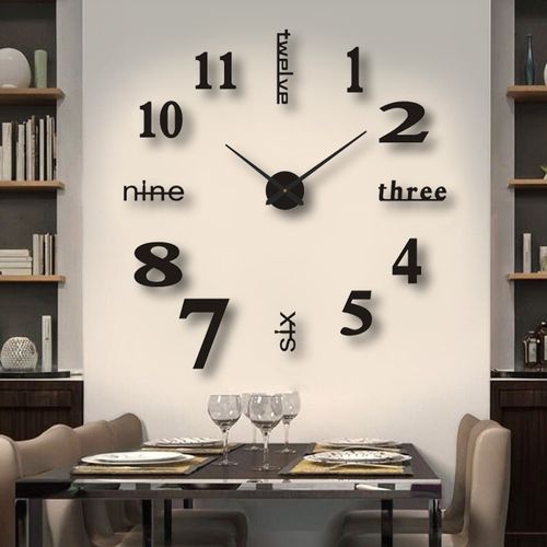 This DIY wall clock lets you assemble numbers  frame easily Drill free install with adhesive customize your style for home decor