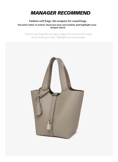 This stylish women's leather handbag blends elegance and practicality. Spacious inside, fits daily essentials. Perfect for work or dates—adds charm to any outfit.