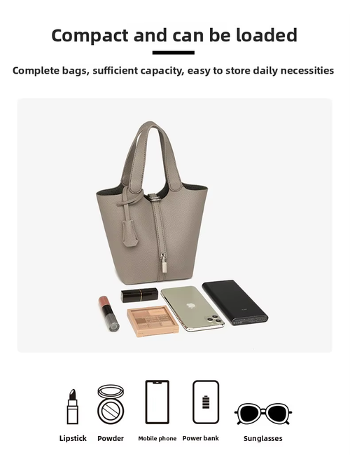 This stylish women's leather handbag blends elegance and practicality. Spacious inside, fits daily essentials. Perfect for work or dates—adds charm to any outfit.