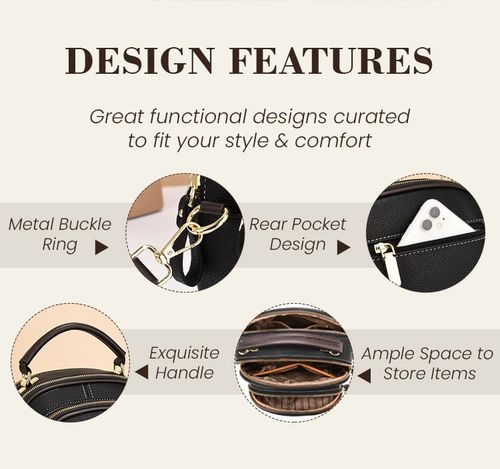 🛫Classic Multifunctional Compartments Adjustable Wide Shoulder Strap Leather Crossbody Bag