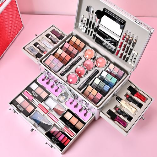 This exquisite cosmetic set is packed with diverse products foundations blushes  lipsticks   more All in a sleek box perfect for daily use or gifting
