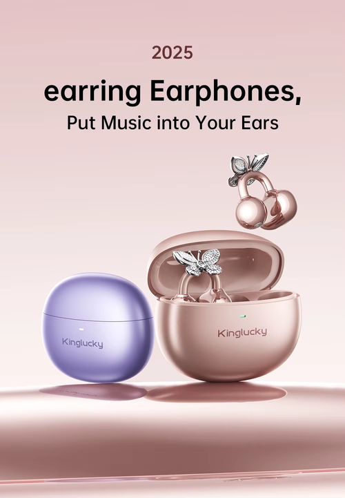 .Cute bowknot Bluetooth clip on earphones  wireless  easy to clip on Clear sound for music calls stylish for everyday wear