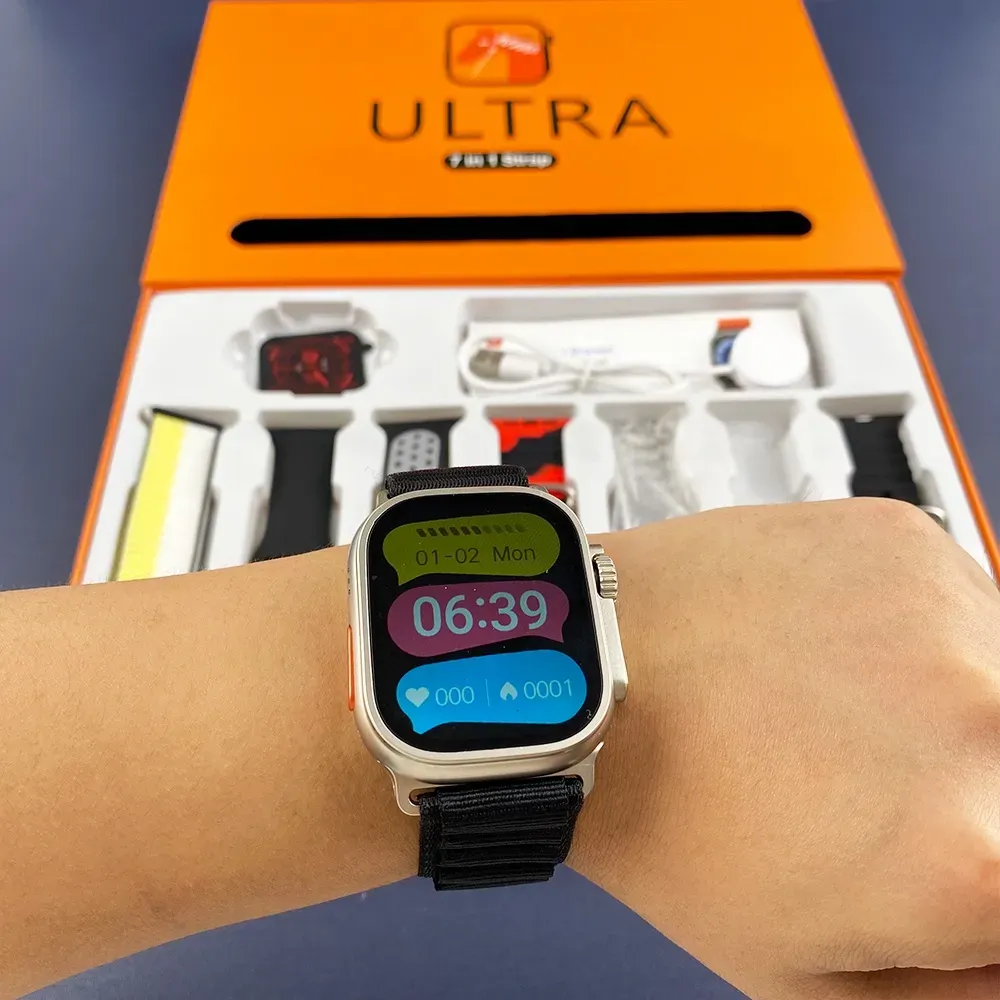 Smartwatch gift set  Watch with multiple straps  silicone leather  Easy to switch   ideal present for friends family