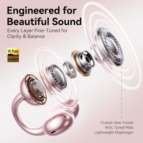 .Cute bowknot Bluetooth clip on earphones  wireless  easy to clip on Clear sound for music calls stylish for everyday wear