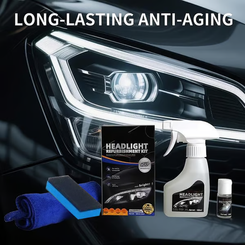 🚘Automotive Headlamp Restoration Fluid Kit✨ Restore Headlights in Minutes! No Tools Needed + UV Protection 🛠️🌟