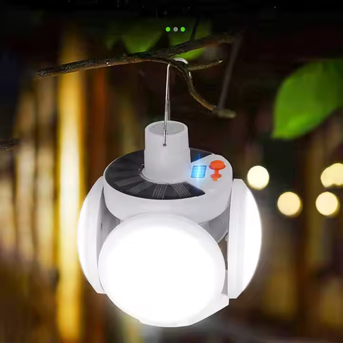 Outdoor Solar Garden Lamp Hanging Foldable Lamp with Fan Type-C Solar Charging Football Lamp