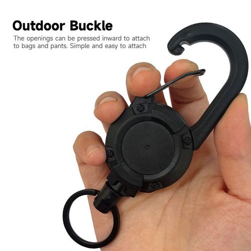 Anti-Lost Keychain Holder Hiking Buckle Retractable Keychain Badge Reel for Outdoor Hiking and Fishing