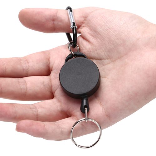 Retractable Hook Metal Keychain