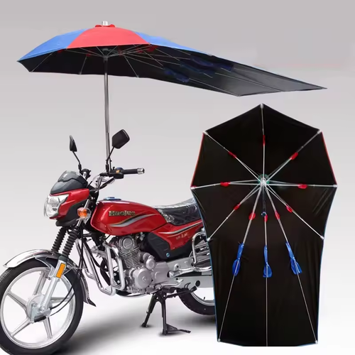 Windproof Electric Outdoor Scooter Bicycle Motorcycle Umbrella Run and Sun Motorcycle Umbrella