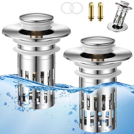 Bathroom Sink Universal Multi-Purpose Drain Strainer 2pcs