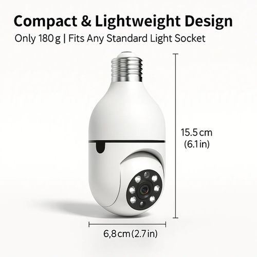 Full HD Smart Light Bulb Security Camera