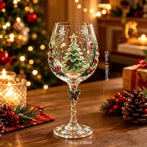 Christmas Glass Art Goblet Gift Set