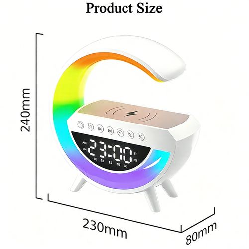 7-Color Multifunctional Wireless Charging Desk Lamp with Speaker