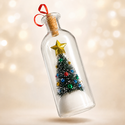 Christmas message in a bottle with voice recording