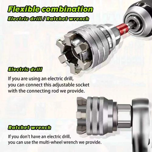 Multifunctional Universal Socket Wrench – General-Purpose Maintenance Tool, 3-Piece Set