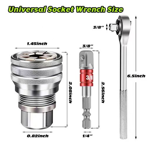 Multifunctional Universal Socket Wrench – General-Purpose Maintenance Tool, 3-Piece Set