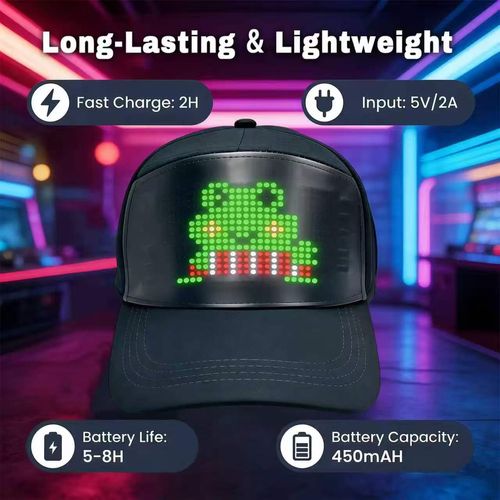 Programmable LED baseball cap