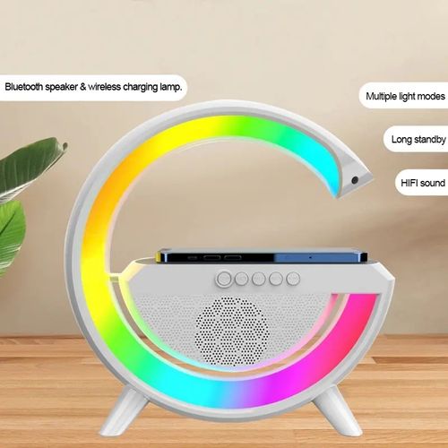 7-Color Multifunctional Wireless Charging Desk Lamp with Speaker