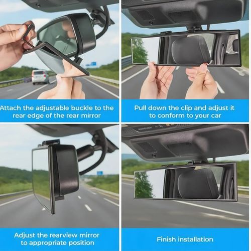 Universal Panoramic Clip-on Interior Car Rearview Mirror