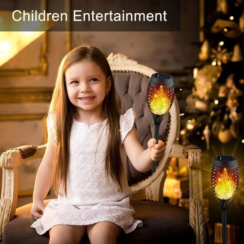 Set of 8 solar-powered torch lights