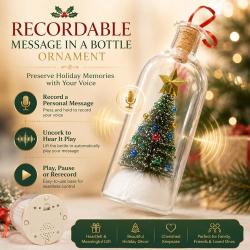 Christmas message in a bottle with voice recording