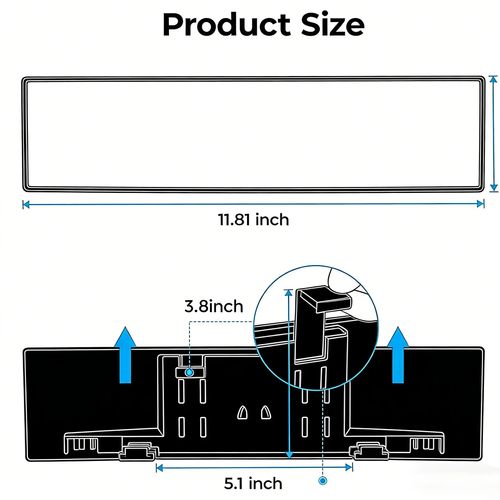 Universal Panoramic Clip-on Interior Car Rearview Mirror