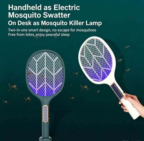 2-in-1 Solar-Powered Mosquito Swatter