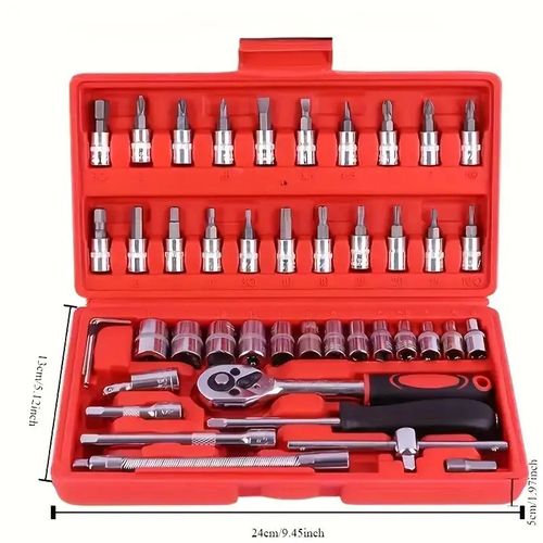 46-piece multi-purpose socket wrench tool set