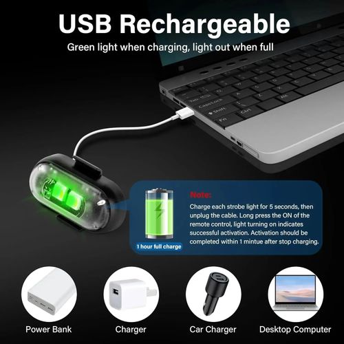 8PCS Wireless LED Strobe Light With