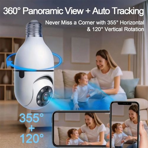 Full HD Smart Light Bulb Security Camera