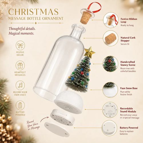 Christmas message in a bottle with voice recording