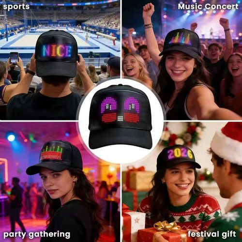 Programmable LED baseball cap