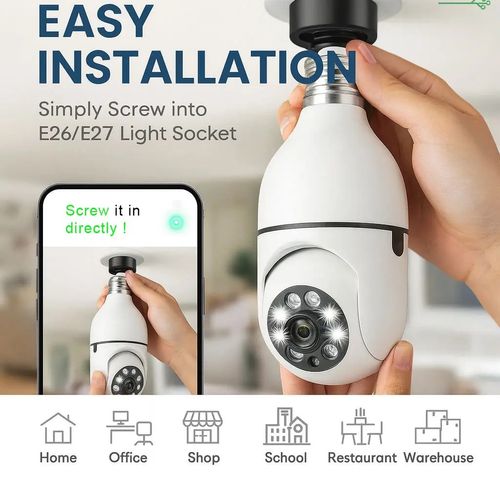 Full HD Smart Light Bulb Security Camera