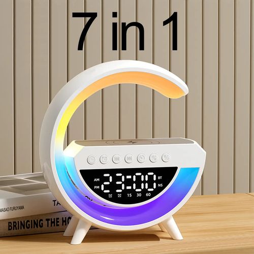 7-Color Multifunctional Wireless Charging Desk Lamp with Speaker