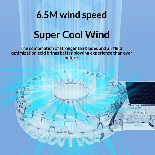 Handheld High Speed Mini Solar Fan, Large Capacity Battery, Outdoor Portable