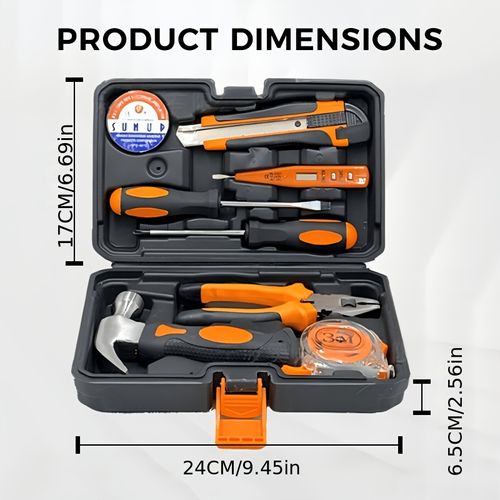 9-piece Toolbox Set for Car and Home Use