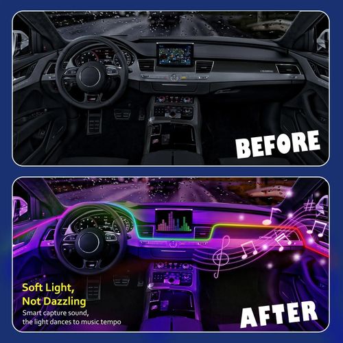 RGB 7-Color Ambient Lighting Strip for Car Interiors