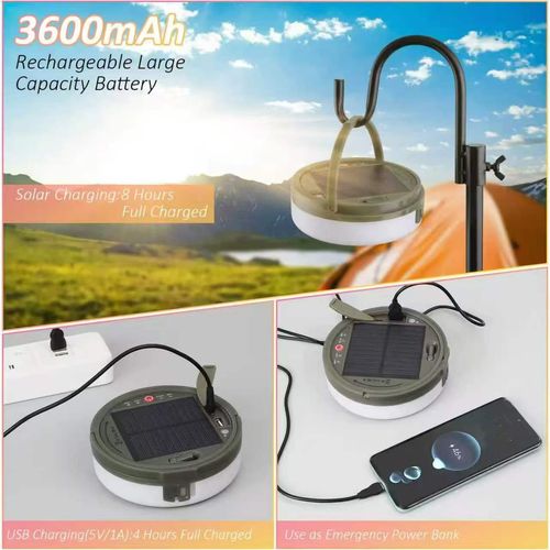72.1FT(22M) 220LEDs Remote Control Solar Retractable Camping String Lights